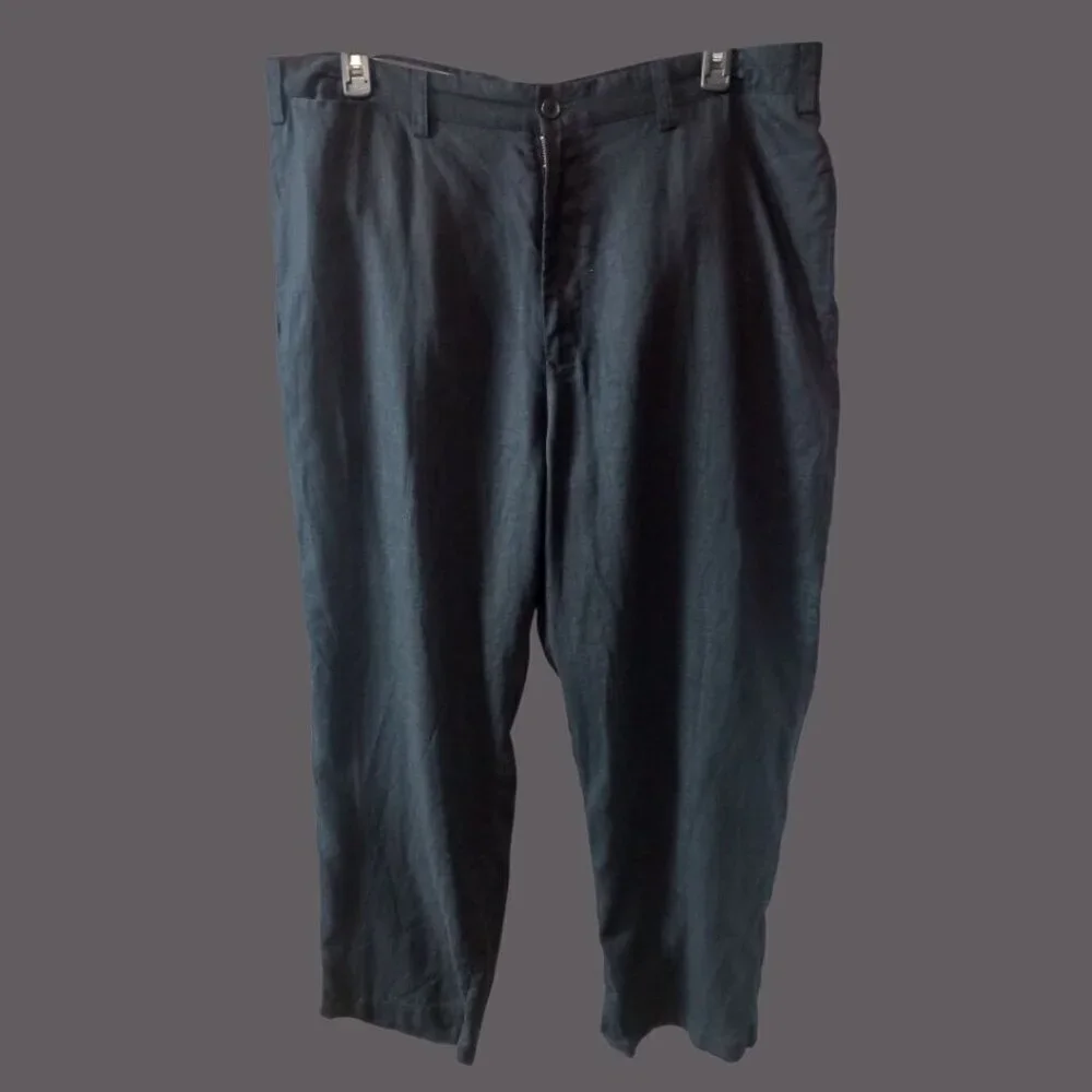 Nautica Clipper Mens Relax Fit Linen Pants 40W X 32L Black
